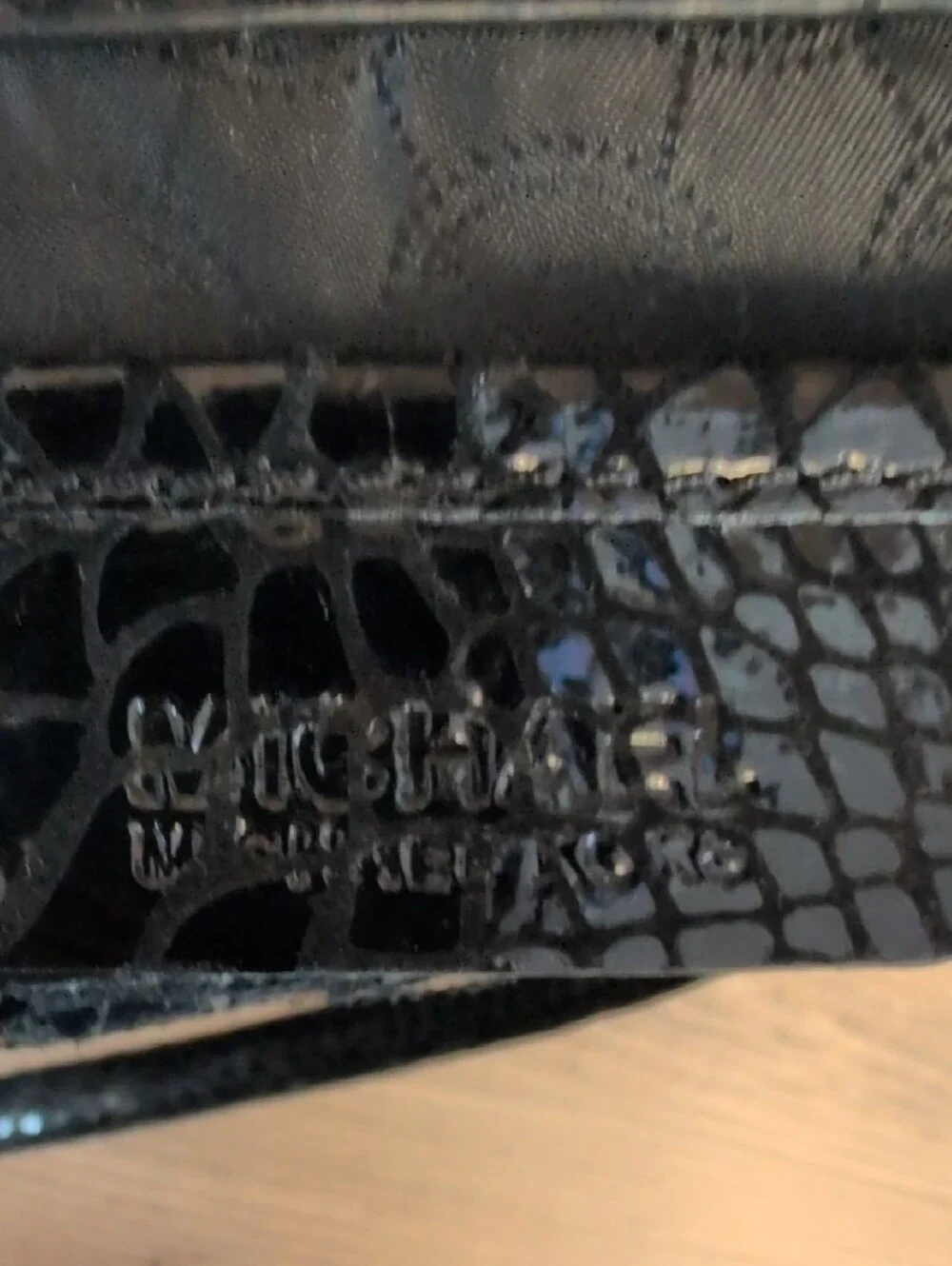 Michael Kors Glossy Snake-Embossed Python Satchel with MK Medallion M478